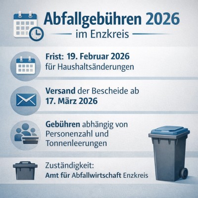 Abfallgebühren im Enzkreis: Änderungen bis 19. Februar melden